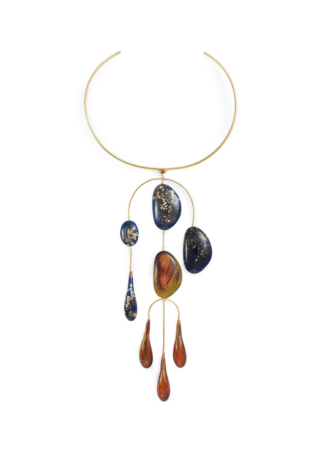 'Patter' link chandelier pendant choker - Ejing Zhang - Multi-colour