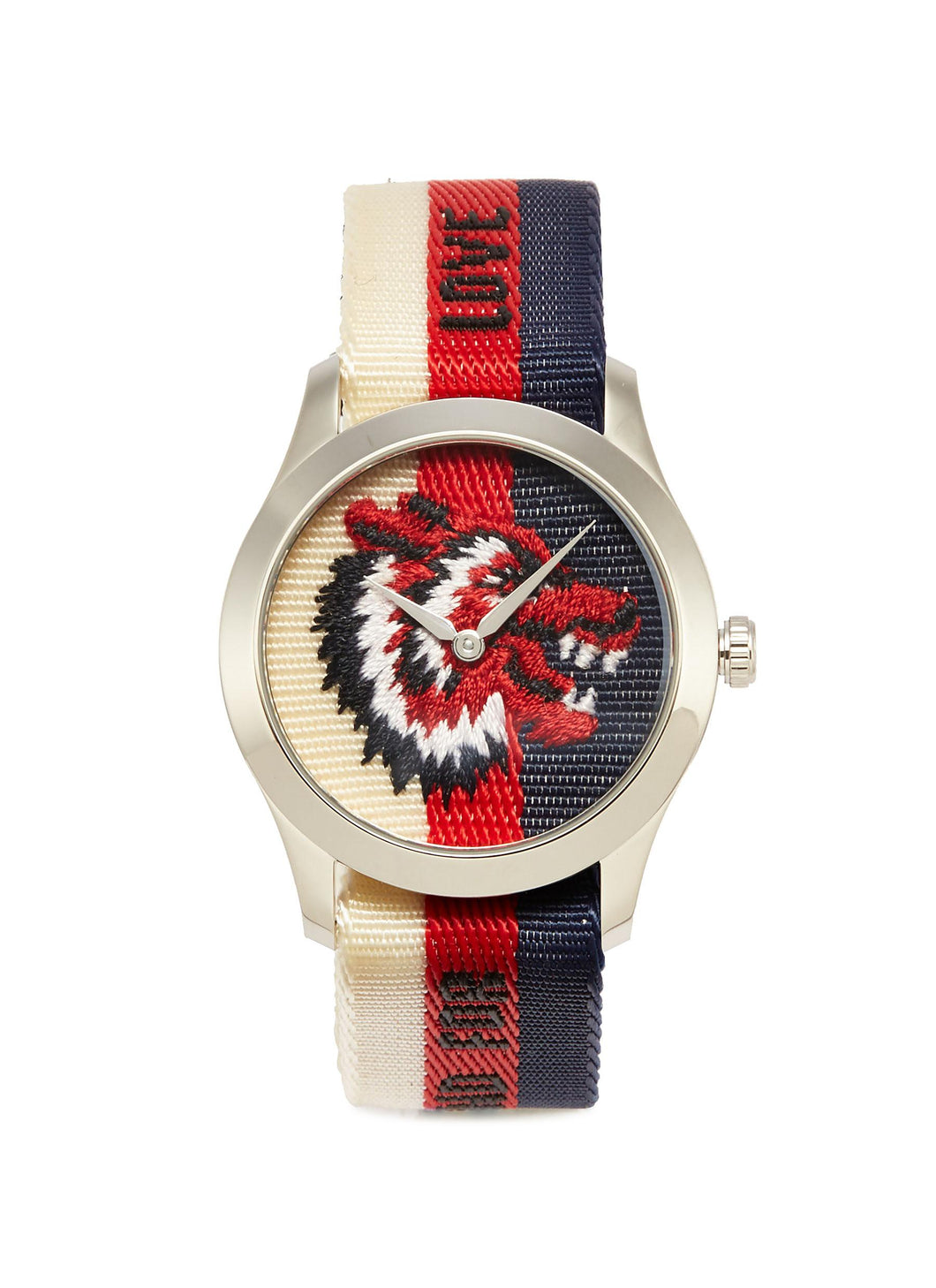 'Le Marché des Merveilles' wolf embroidered 38mm watch - Gucci - Metallic,Multi-colour