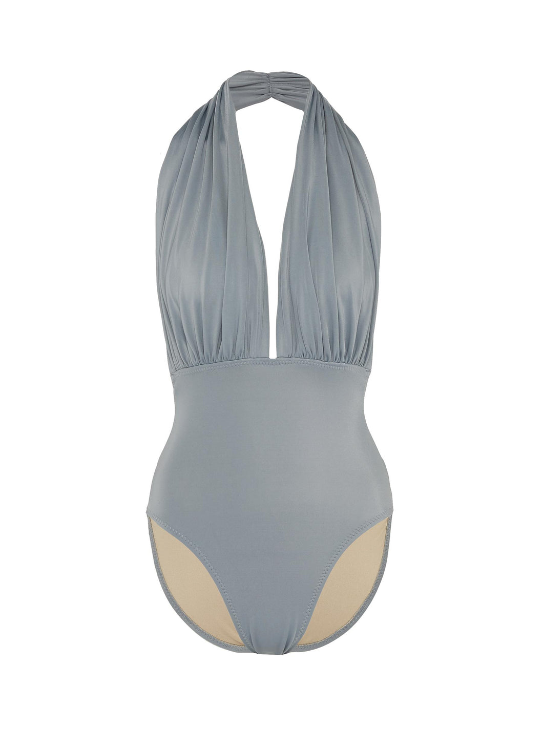 'Low Back Mio' halterneck one-piece swimsuit - Norma Kamali - Grey