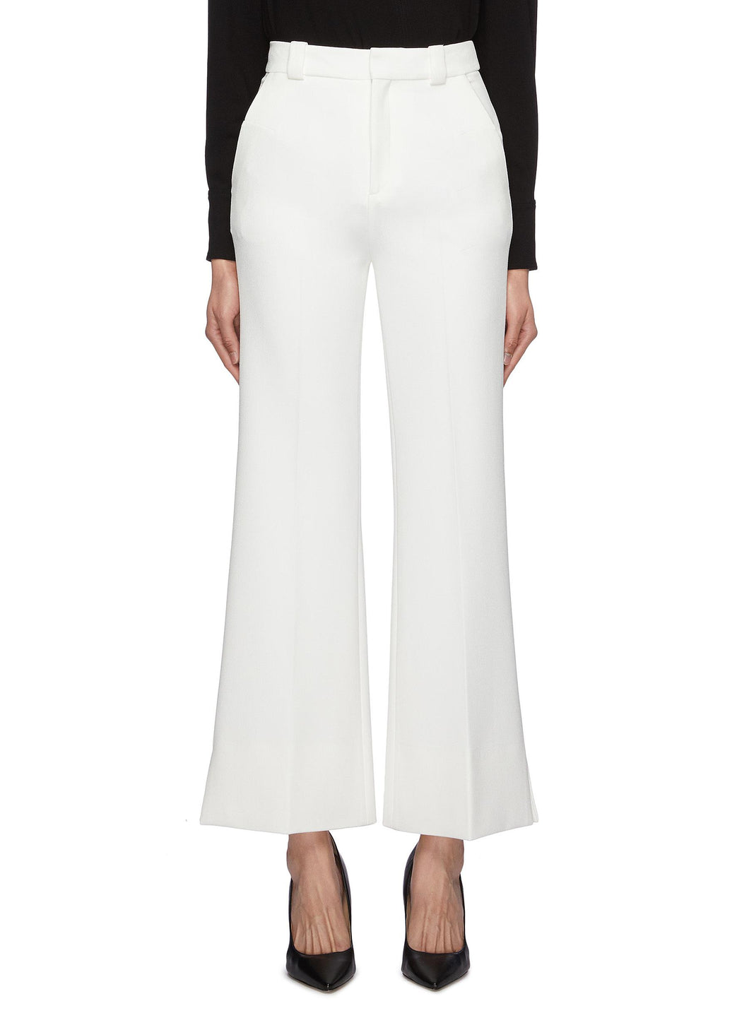'Dilman' split cuff crepe cropped suiting pants - Roland Mouret - White