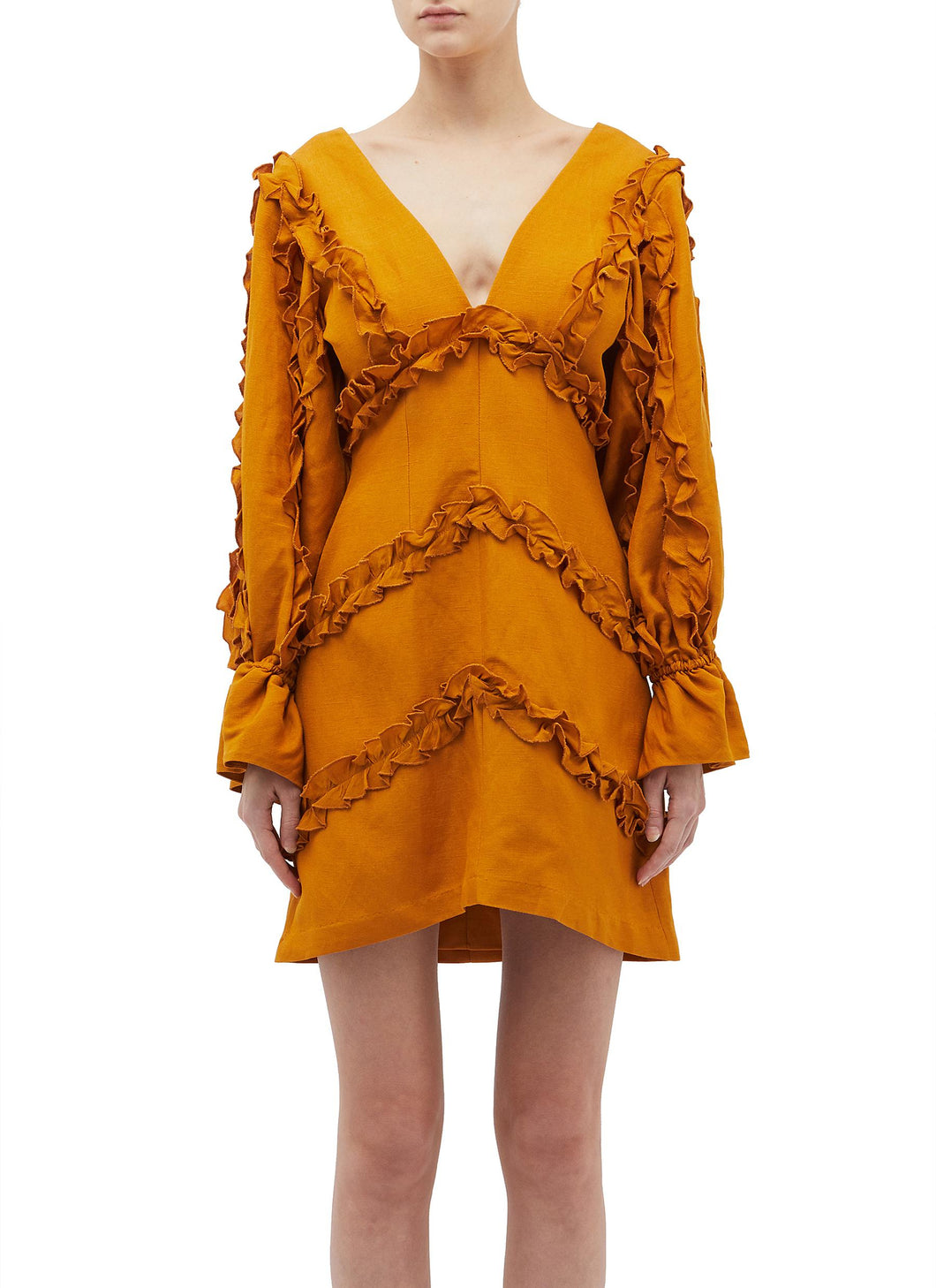 'Thousand Times' ruffle trim dress - C/MEO COLLECTIVE - Yellow