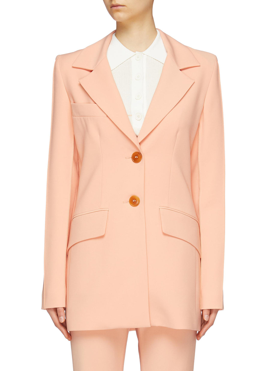 'Vascular' notched lapel oversized blazer - ELLERY - Pink
