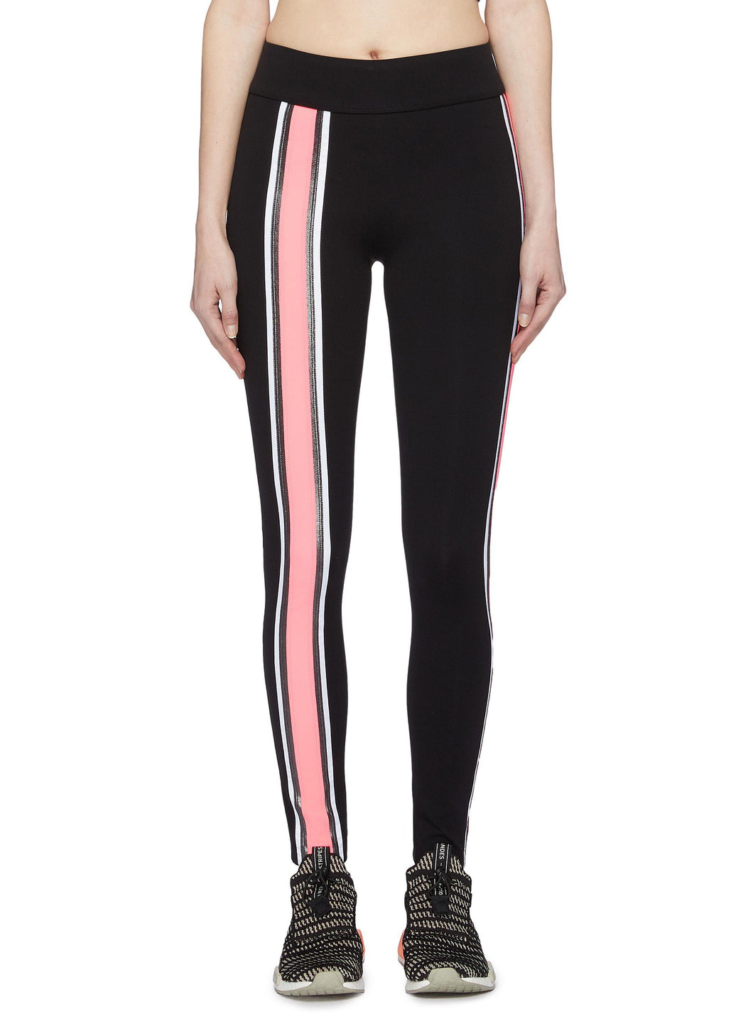 'Kanawai Lau' contrast stripe performance leggings - NO KA’OI - Multi-colour