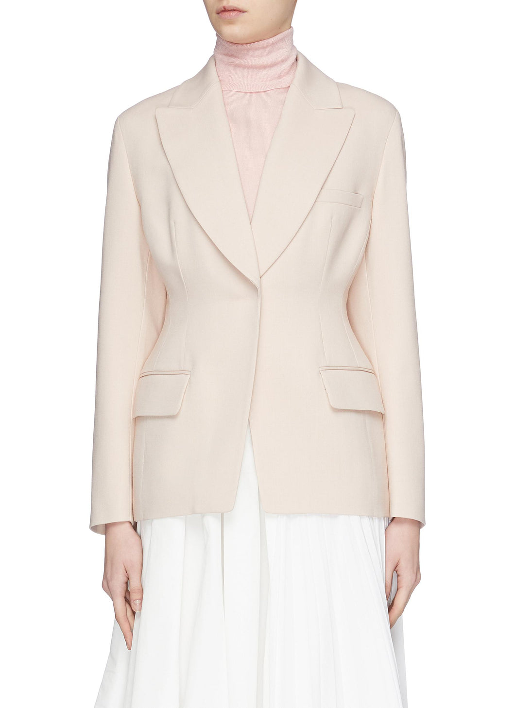 'Una Camogie' peaked lapel darted blazer - Roksanda - Pink