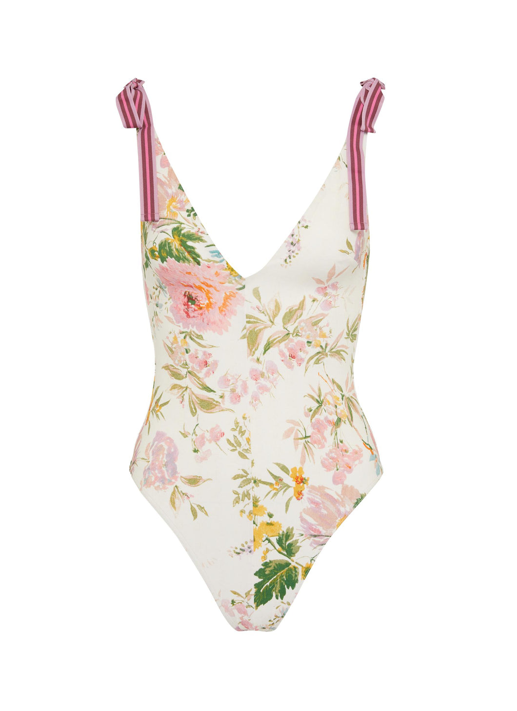 'Heathers' tie shoulder garden floral print one-piece swimsuit - Zimmermann - Multi-colour