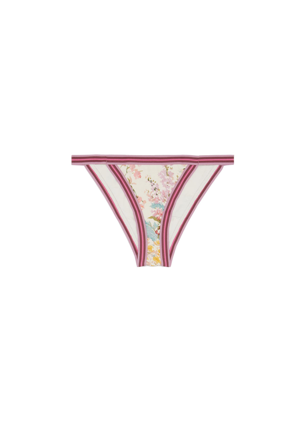 'Heathers' stripe border garden floral print bikini bottoms - Zimmermann - Multi-colour