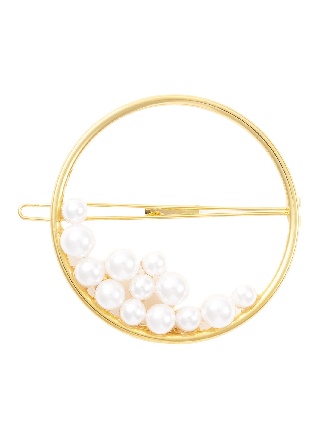 'Ocean' Swarovski pearl ring hair barrette - LELET NY - Metallic