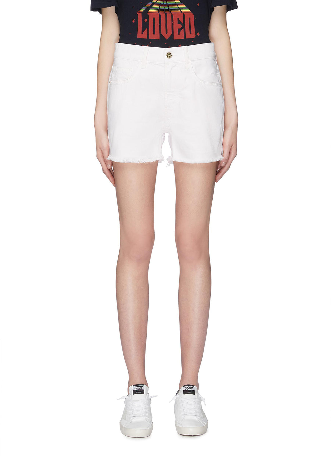 'The Aficionado' frayed cuff denim shorts - Current/Elliott - Pink