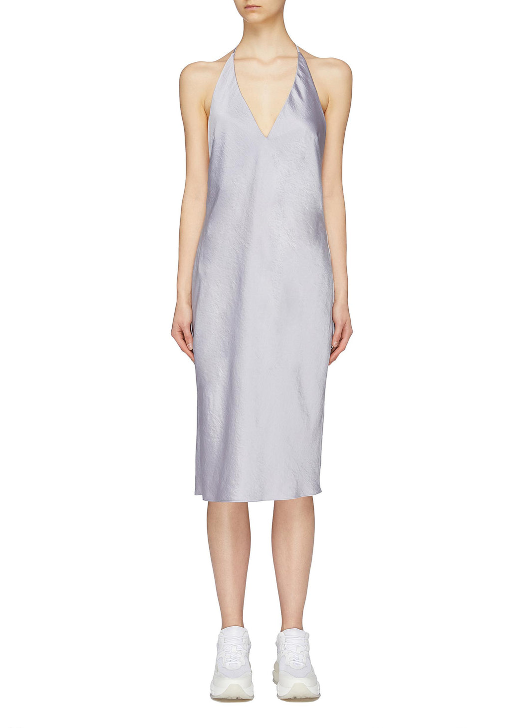 'Wash & Go' halterneck satin slip dress - alexanderwang.t - Purple