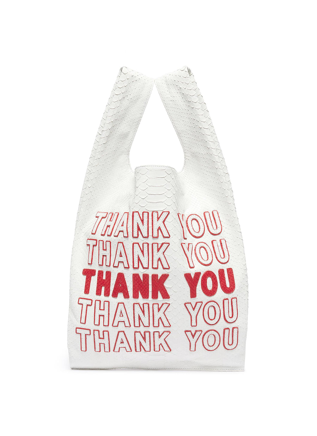 'Thank You' outseam python leather tote - Gelareh Mizrahi - White