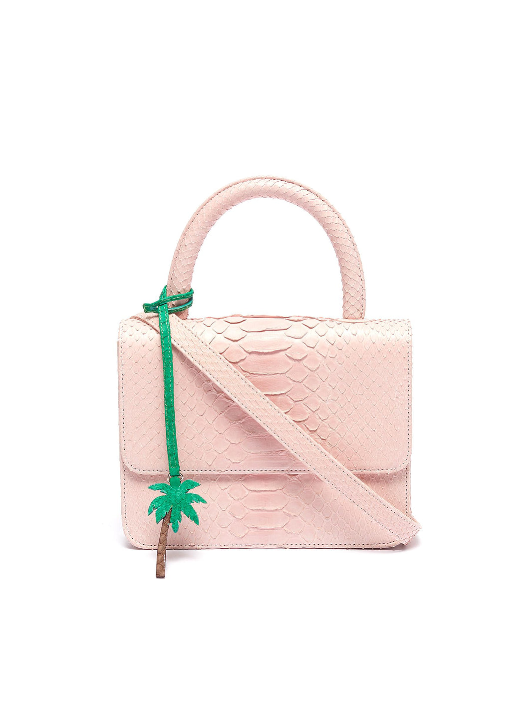 Python leather mini top handle bag - Gelareh Mizrahi - Pink