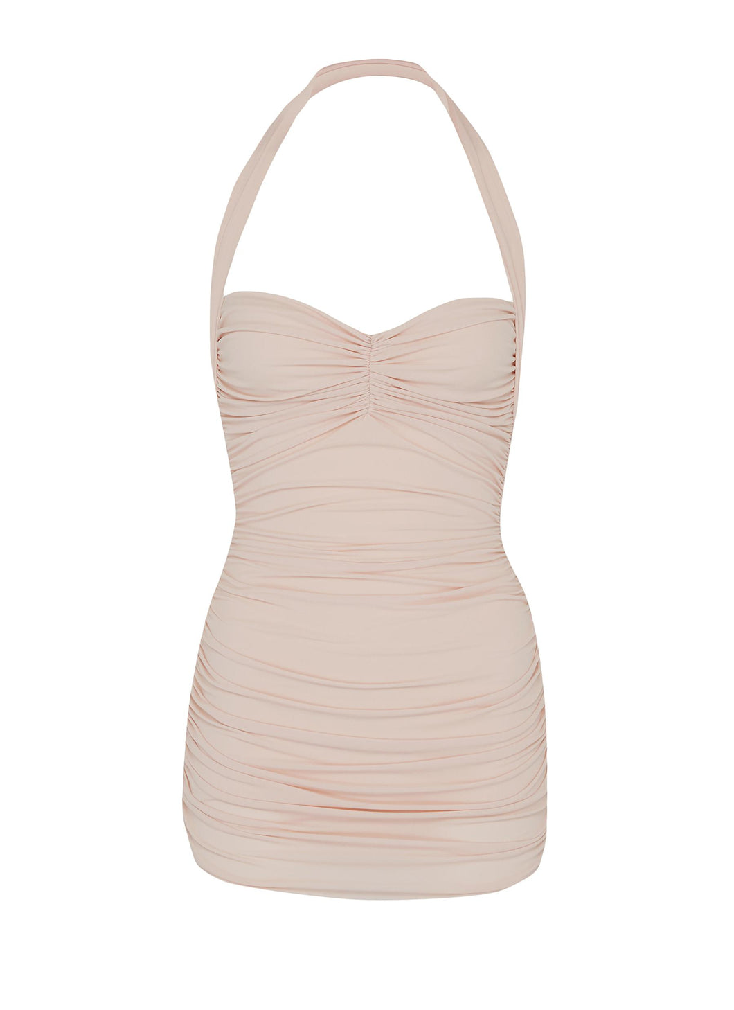 'Bill Mio' ruched halterneck one-piece swimsuit - Norma Kamali - Pink