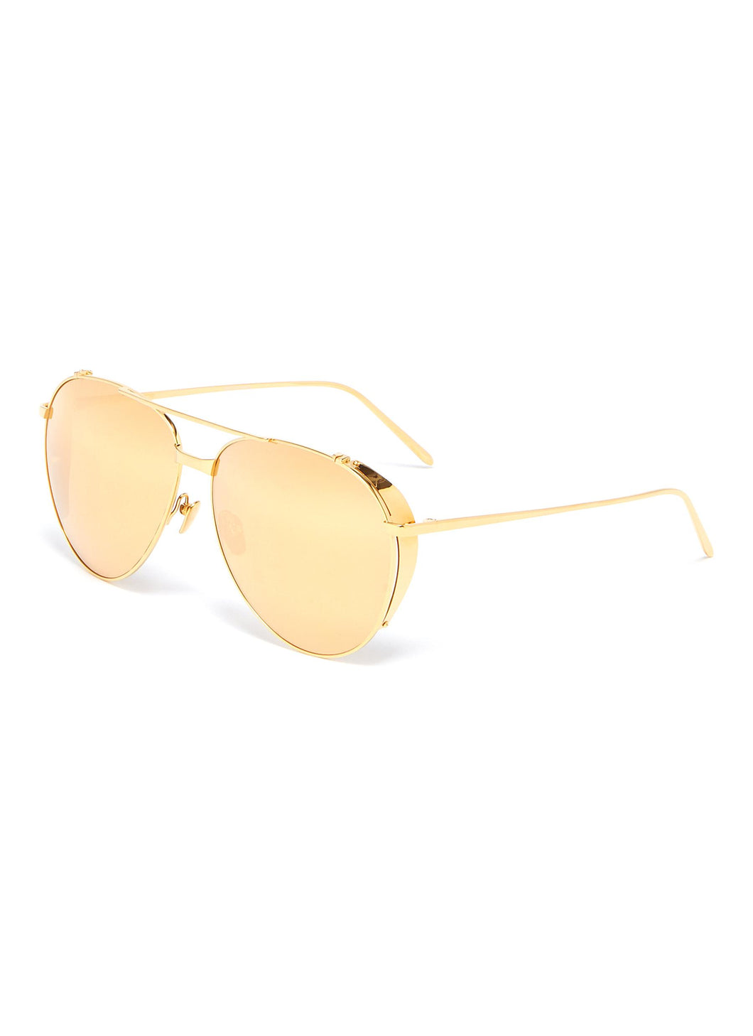 Spoiler mirror titanium aviator sunglasses - Linda Farrow - Metallic