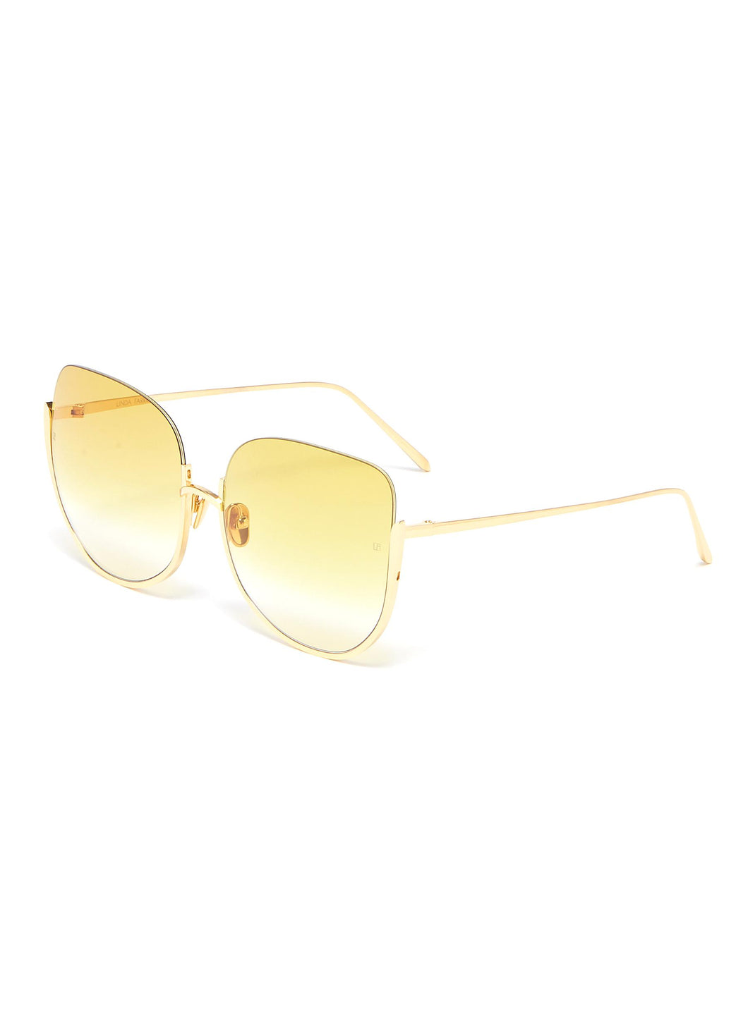 'Kennedy' metal oversized round sunglasses - Linda Farrow - Metallic