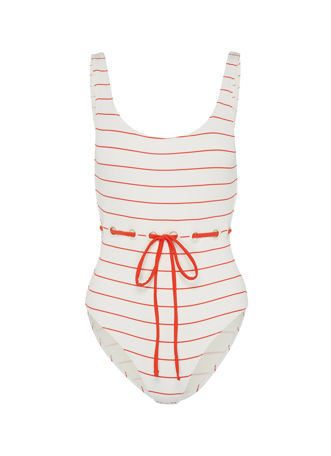 'The Anne-Marie' tie waist stripe one-piece swimsuit - Solid & Striped - Multi-colour