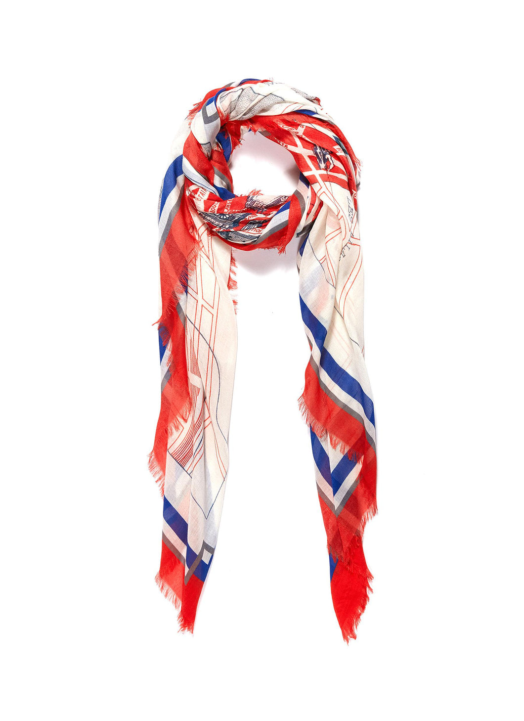 'Monuments de Paris' map print scarf - Franco Ferrari - Multi-colour