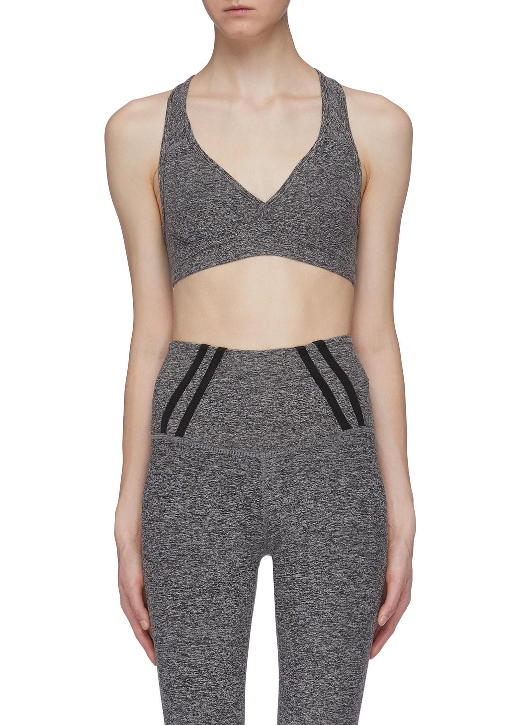 'Spacedye Lift Your Spirits' racerback sports bra - Beyond Yoga - Grey