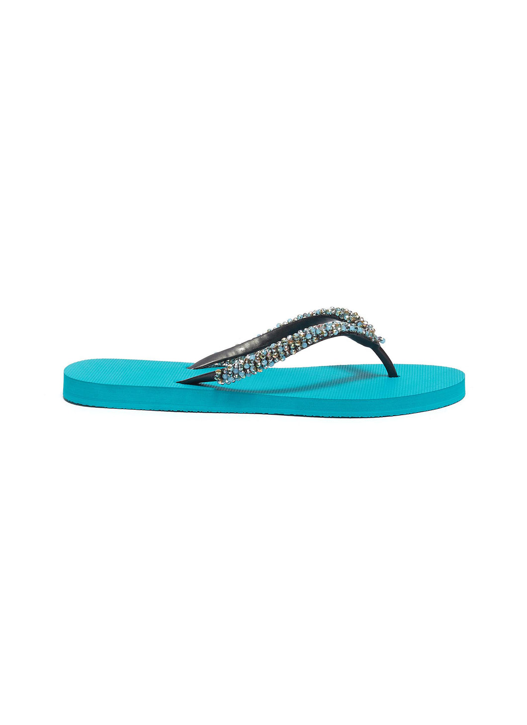 'Precious Classic' crystal PVC thong sandals - Uzurii - Black