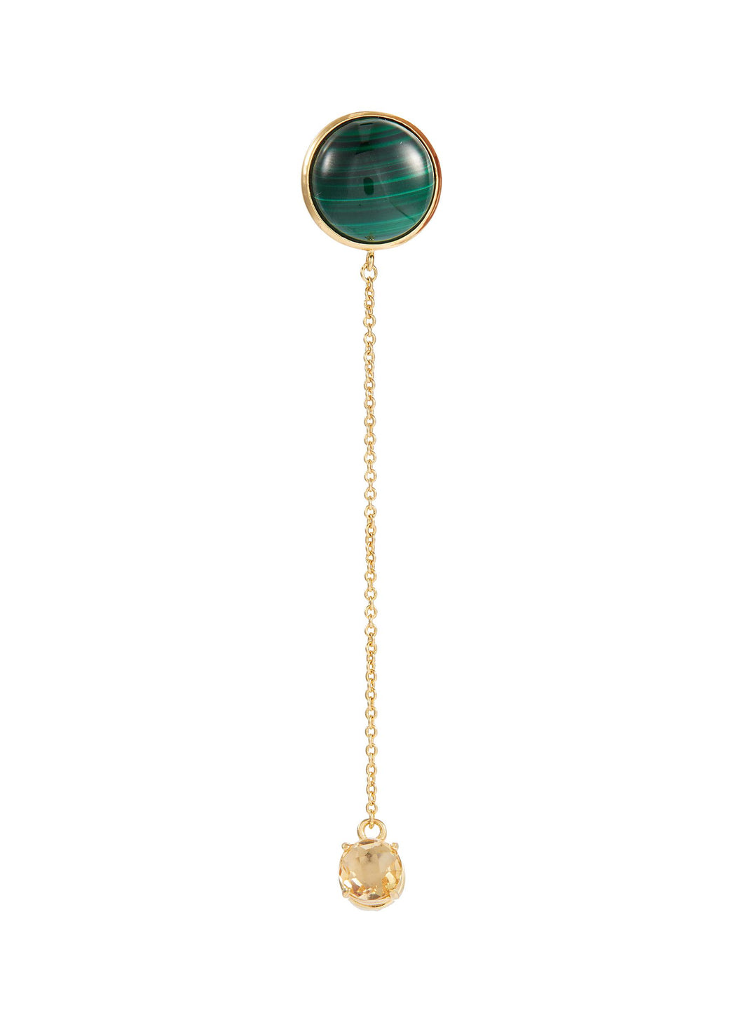 'Green Zeit' malachite drop earrings - OLIVIA YAO - Metallic