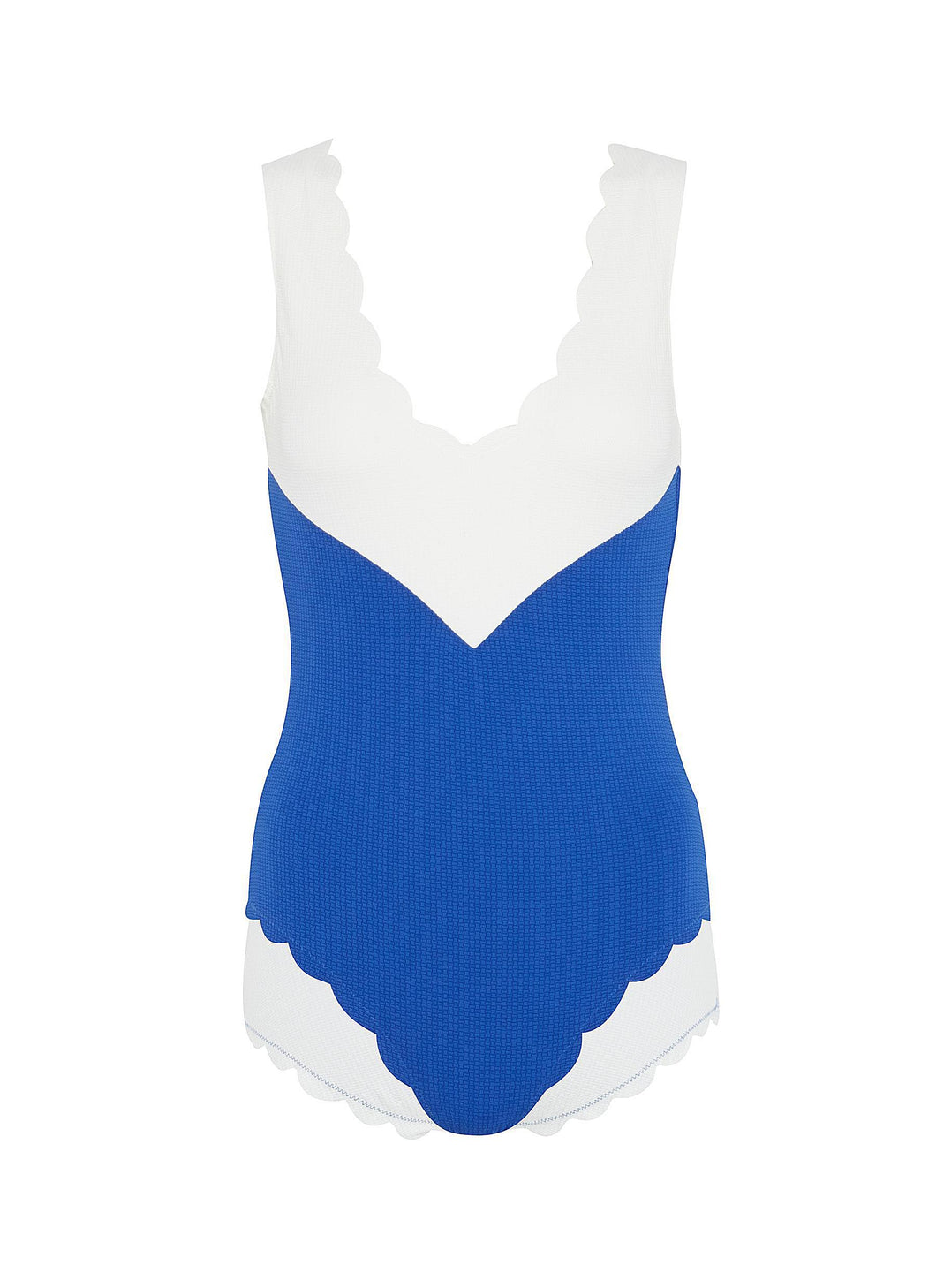 'Kamas' colourblock scalloped one-piece swimsuit