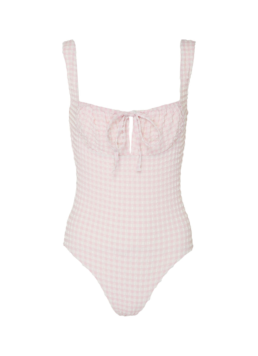 'The Ellery' gingham check seersucker one-piece swimsuit