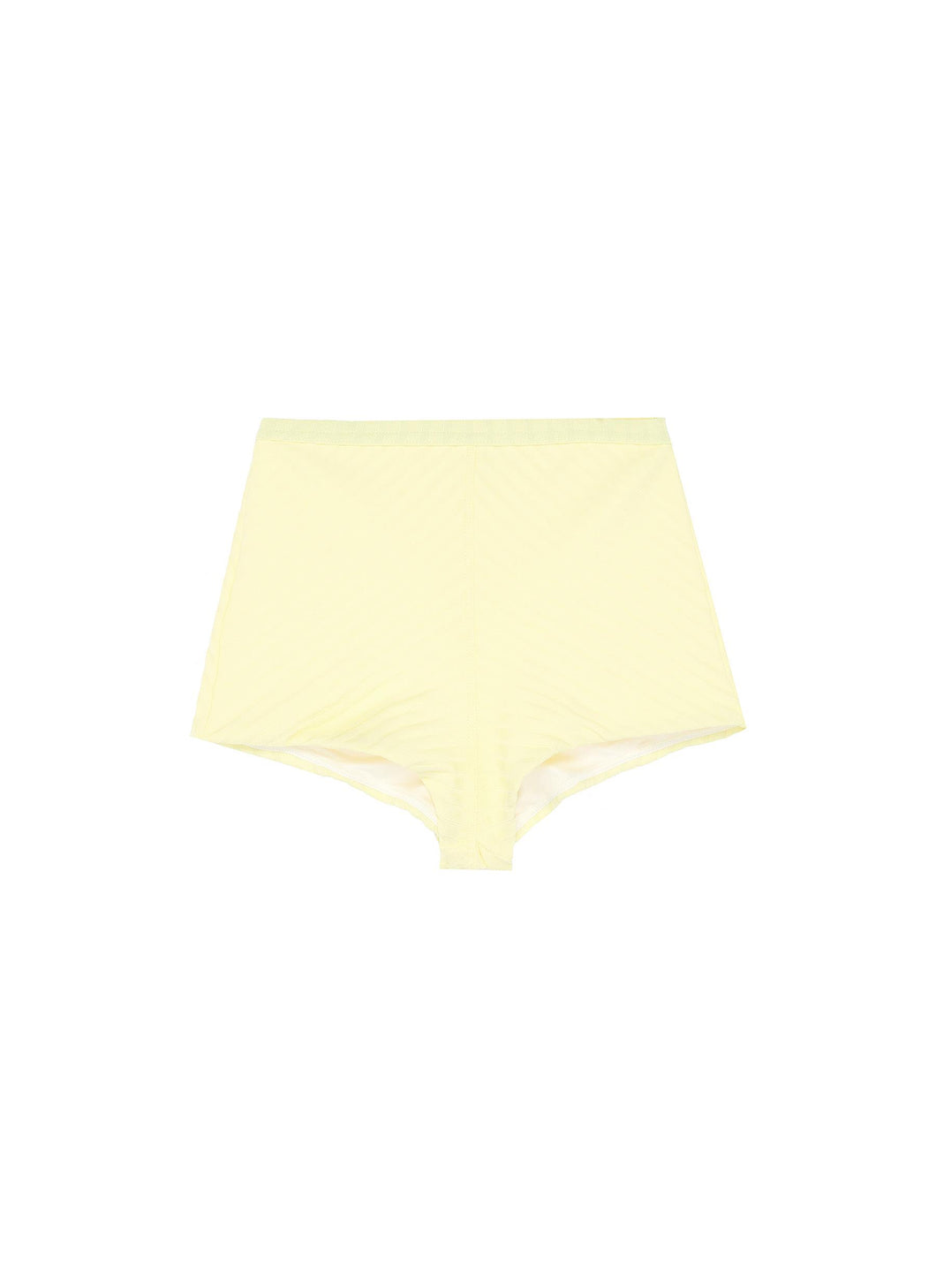 'Banana' chevron rib knit high waist bikini shorts