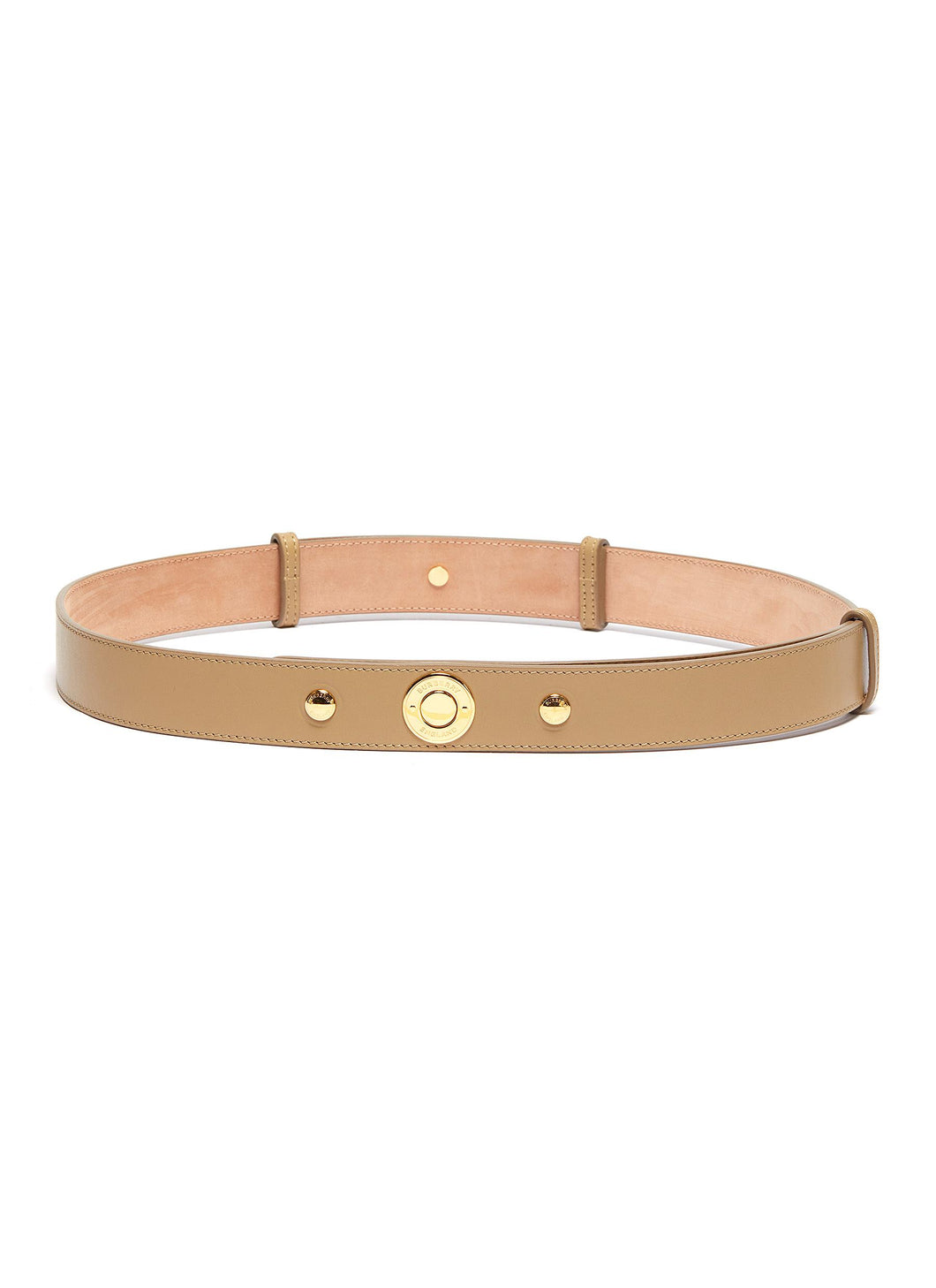 Triple snap button leather belt