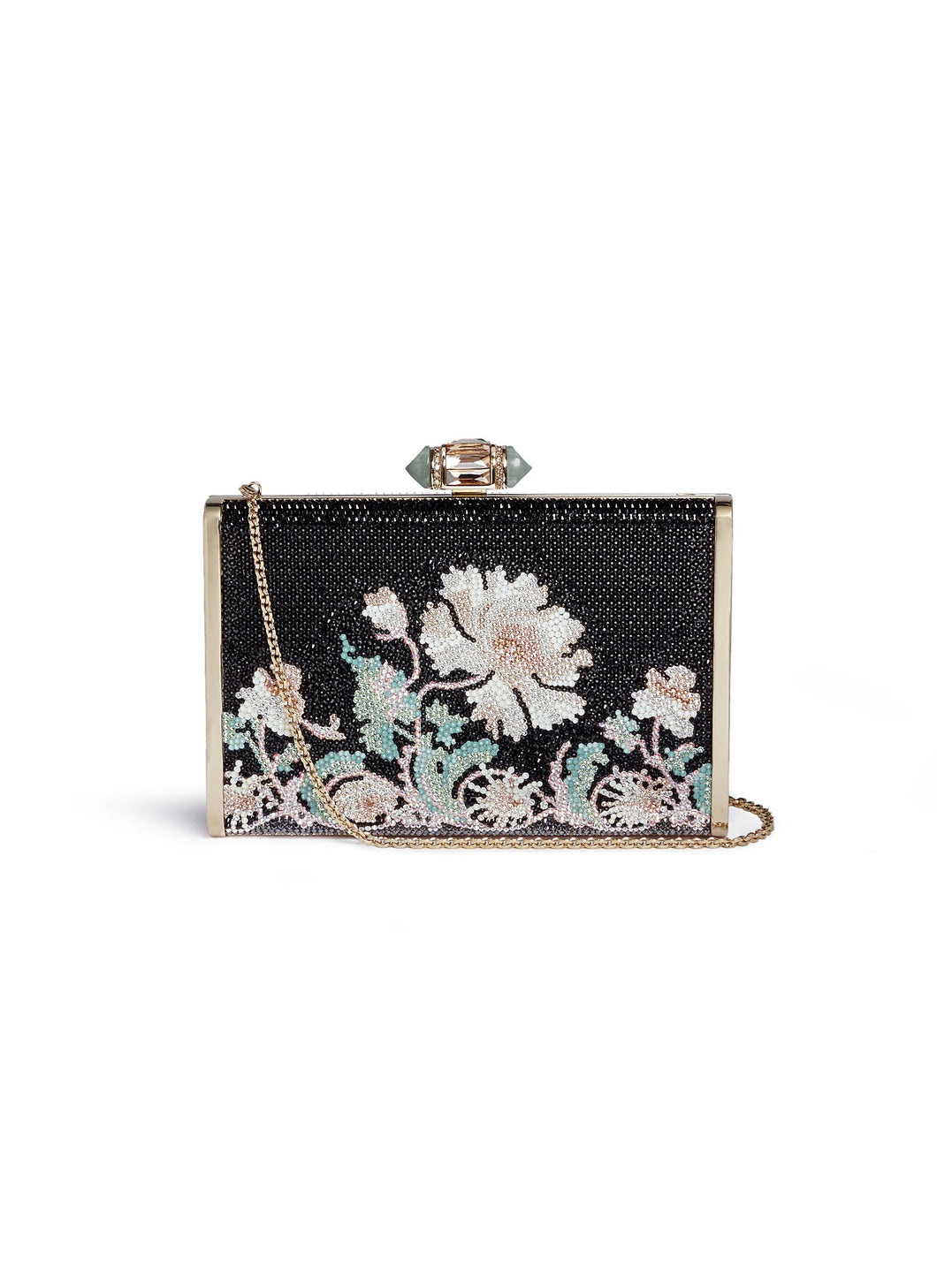 'Tall Slender Rectangle' floral crystal pavé minaudière - Judith Leiber - Multi-colour,Metallic
