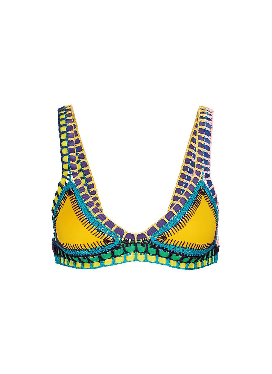 'RO' HAND CROCHET TRIANGLE BIKINI TOP - KIINI - Multi-colour